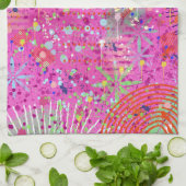 Abstracte Kunst: Zomer Dromen Theedoek (Gevouwen)