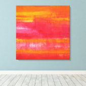 Abstracte Kunst "ZOMERDAG" Rood Geel Sinaasappel Canvas Afdruk (Insitu (Houten vloer))