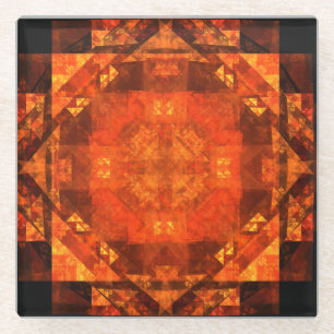 Abstracte kunst zonder grenzen glazen onderzetter