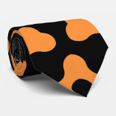 Abstracte kunst zwart en oranje stropdas (Opgerold)