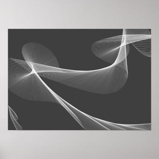Abstracte Kunst - Zwart en Wit Poster (Voorkant)
