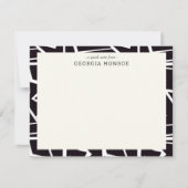 Abstracte kunst zwart gepersonaliseerd briefpapier notitiekaartje (Voorkant)