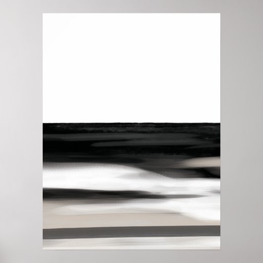 Abstracte Kunst, Zwart Tan & Wit, Modern Statement Poster (Voorkant)