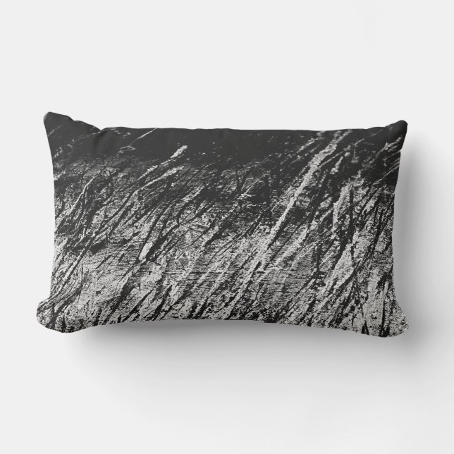 Abstracte kunst zwart-wit buitenkussen (Voorkant)