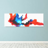 Abstracte Kunst Zwart Wit Expressionistisch Schild Canvas Afdruk (Insitu (Houten vloer))