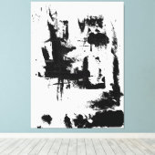 Abstracte Kunst, Zwart-wit Extra groot canvas (Insitu (Houten vloer))