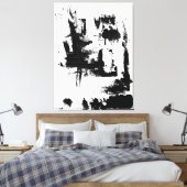 Abstracte Kunst, Zwart-wit Extra groot canvas (Insitu (Slaapkamer))