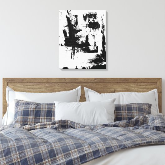 Abstracte Kunst, Zwart-wit Extra groot canvas Afdruk (Insitu (Slaapkamer))