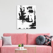 Abstracte Kunst, Zwart-wit Extra groot canvas Afdruk (Insitu (Woonkamer))