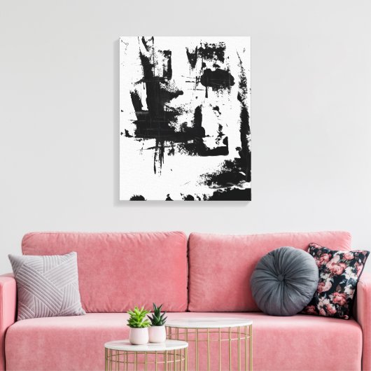 Abstracte Kunst, Zwart-wit Extra groot canvas Afdruk (Insitu (Woonkamer))