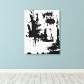 Abstracte Kunst, Zwart-wit Extra groot canvas Afdruk (Insitu (Houten vloer))
