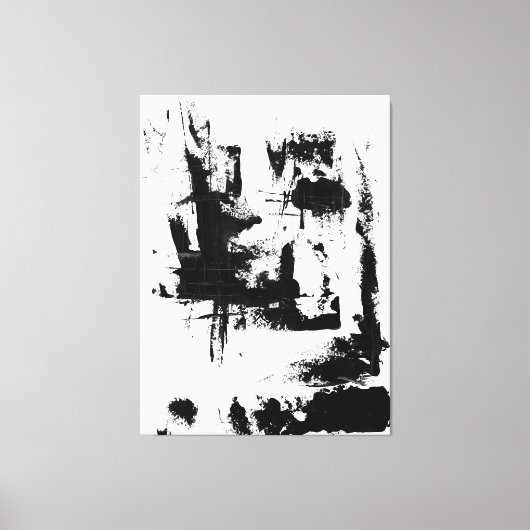 Abstracte Kunst, Zwart-wit Extra groot canvas Afdruk (Voorkant)