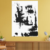 Abstracte Kunst, Zwart-wit Extra groot canvas Afdruk (Insitu (Woonkamer))