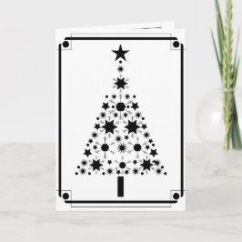 Abstracte Kunst Zwart-wit Kerstboom Feestdagen Kaart