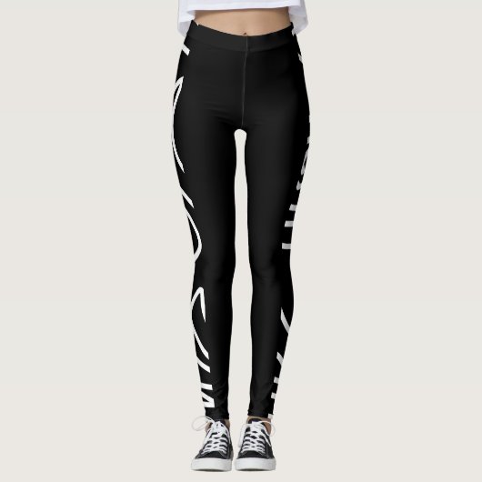 Abstracte kunst zwart-wit leggings (Voorkant)