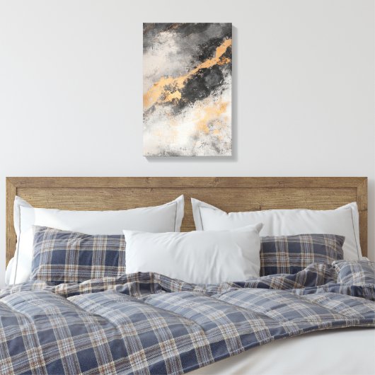 Abstracte kunst zwart-wit moderne woonkamer canvas afdruk (Insitu (Slaapkamer))