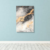 Abstracte kunst zwart-wit moderne woonkamer canvas afdruk (Insitu (Houten vloer))