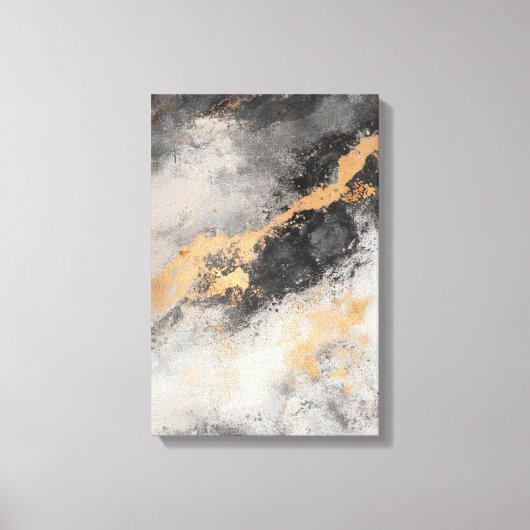 Abstracte kunst zwart-wit moderne woonkamer canvas afdruk (Voorkant)