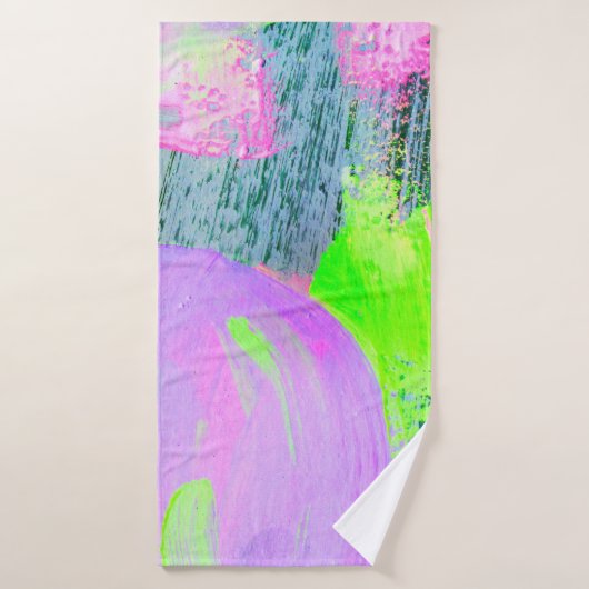 Abstracte kunstachtergrond handgetekende acrylverf badhanddoek (Badhanddoek)