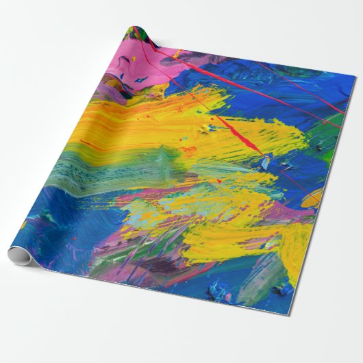 Abstracte kunstachtergrond. Met de hand geschilder Cadeaupapier (Uitgerold)