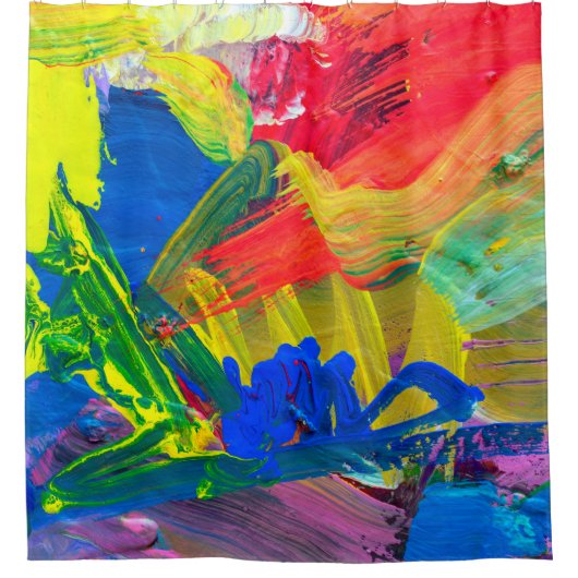 Abstracte kunstachtergrond. Met de hand geschilder Douchegordijn (Voorkant)