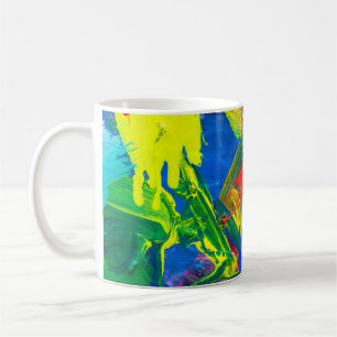 Abstracte kunstachtergrond. Met de hand geschilder Koffiemok