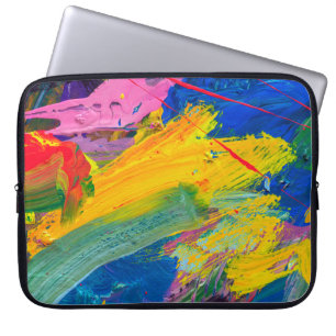 Abstracte kunstachtergrond. Met de hand geschilder Laptop Sleeve