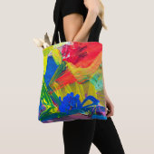 Abstracte kunstachtergrond. Met de hand geschilder Tote Bag (Dichtbij)