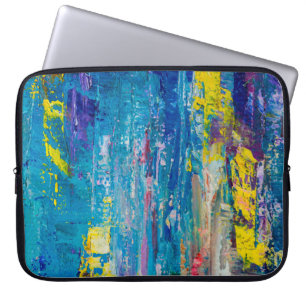 Abstracte kunstachtergrond. Olieverf op canvas. C Laptop Sleeve