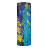 Abstracte kunstachtergrond. Olieverf op canvas. C Thermosbeker (Achterkant)