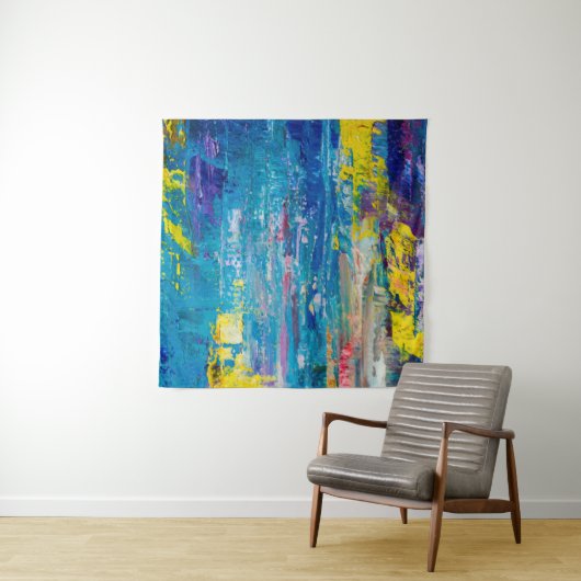 Abstracte kunstachtergrond. Olieverf op canvas. C Wandkleed (In situ)