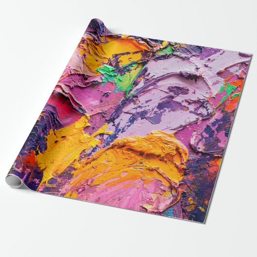 Abstracte kunstachtergrond. Olieverf op canvas. M Cadeaupapier (Uitgerold)