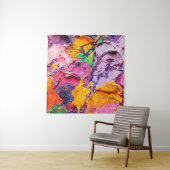 Abstracte kunstachtergrond. Olieverf op canvas. M Wandkleed (In situ)