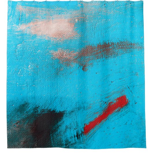 Abstracte Kunstachtergrond, verf, fijn, blauw, can Douchegordijn (Voorkant)