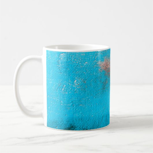 Abstracte Kunstachtergrond, verf, fijn, blauw, can Koffiemok (Links)