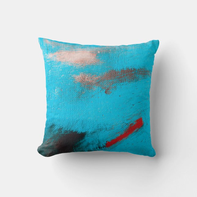Abstracte Kunstachtergrond, verf, fijn, blauw, can Kussen (Voorkant)