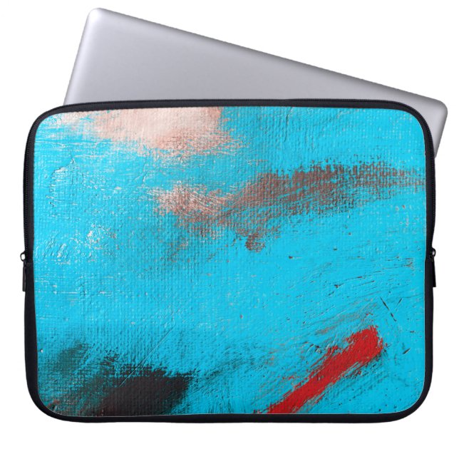 Abstracte Kunstachtergrond, verf, fijn, blauw, can Laptop Sleeve (Voorkant)