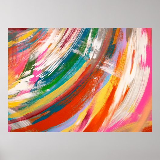 Abstracte kunstachtergrondolieverf penseelstreken. poster (Voorkant)