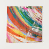Abstracte kunstachtergrondolieverf penseelstreken. wandkleed (Voorkant (horizontaal))