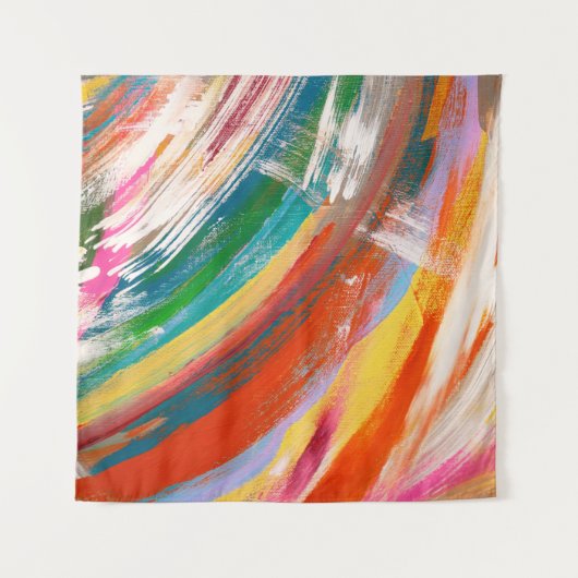Abstracte kunstachtergrondolieverf penseelstreken. wandkleed (Voorkant)