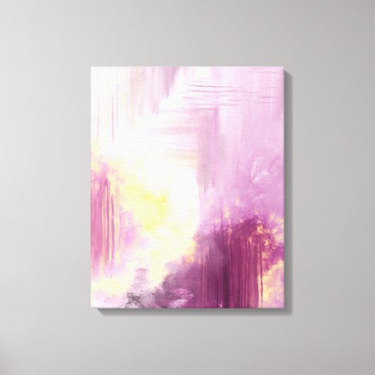 Abstracte kunstafdruk origineel paars geel schilde canvas afdruk (Voorkant)