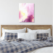 Abstracte kunstafdruk origineel paars geel schilde canvas afdruk (Insitu (Slaapkamer))