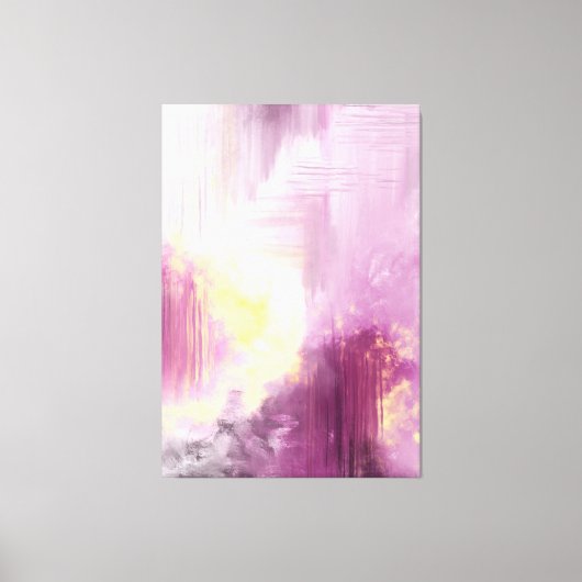 Abstracte kunstafdruk origineel paars geel schilde canvas afdruk (Voorkant)