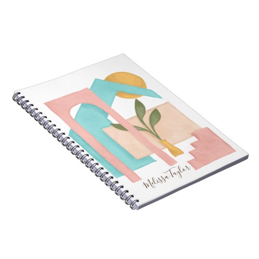 Abstracte kunstarchitectuurillustratie Modern Notitieboek (Rechterzijde)