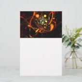 Abstracte kunstartikelen met hartslag briefpapier (Staand voorkant)
