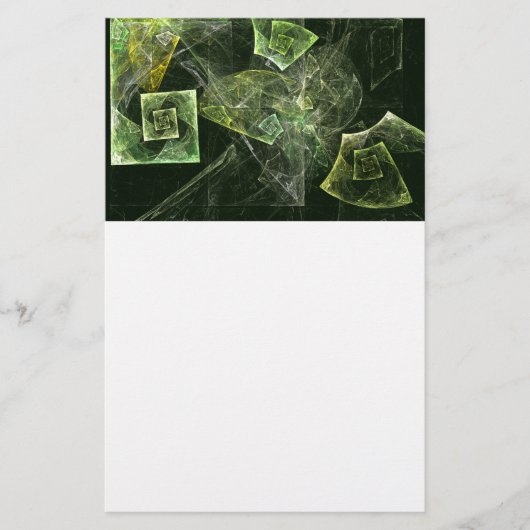 Abstracte kunstartikelen met verdraaide balans briefpapier (Voorkant)