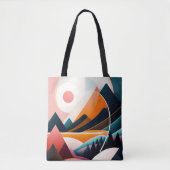 Abstracte kunstbergen uit het midden van de eeuw tote bag (Voorkant)