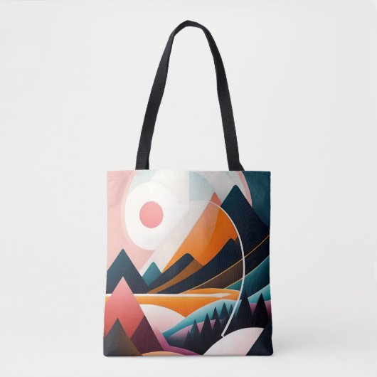 Abstracte kunstbergen uit het midden van de eeuw tote bag (Voorkant)