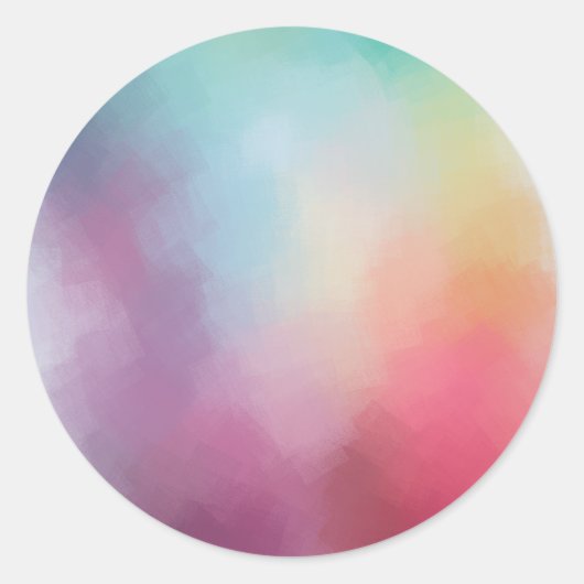 Abstracte kunstblanco Sjabloon kleurrijk rood geel Ronde Sticker (Voorkant)
