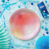 Abstracte kunstblanco Sjabloon roze rood Oranje ge Papieren Bordje (Feest)